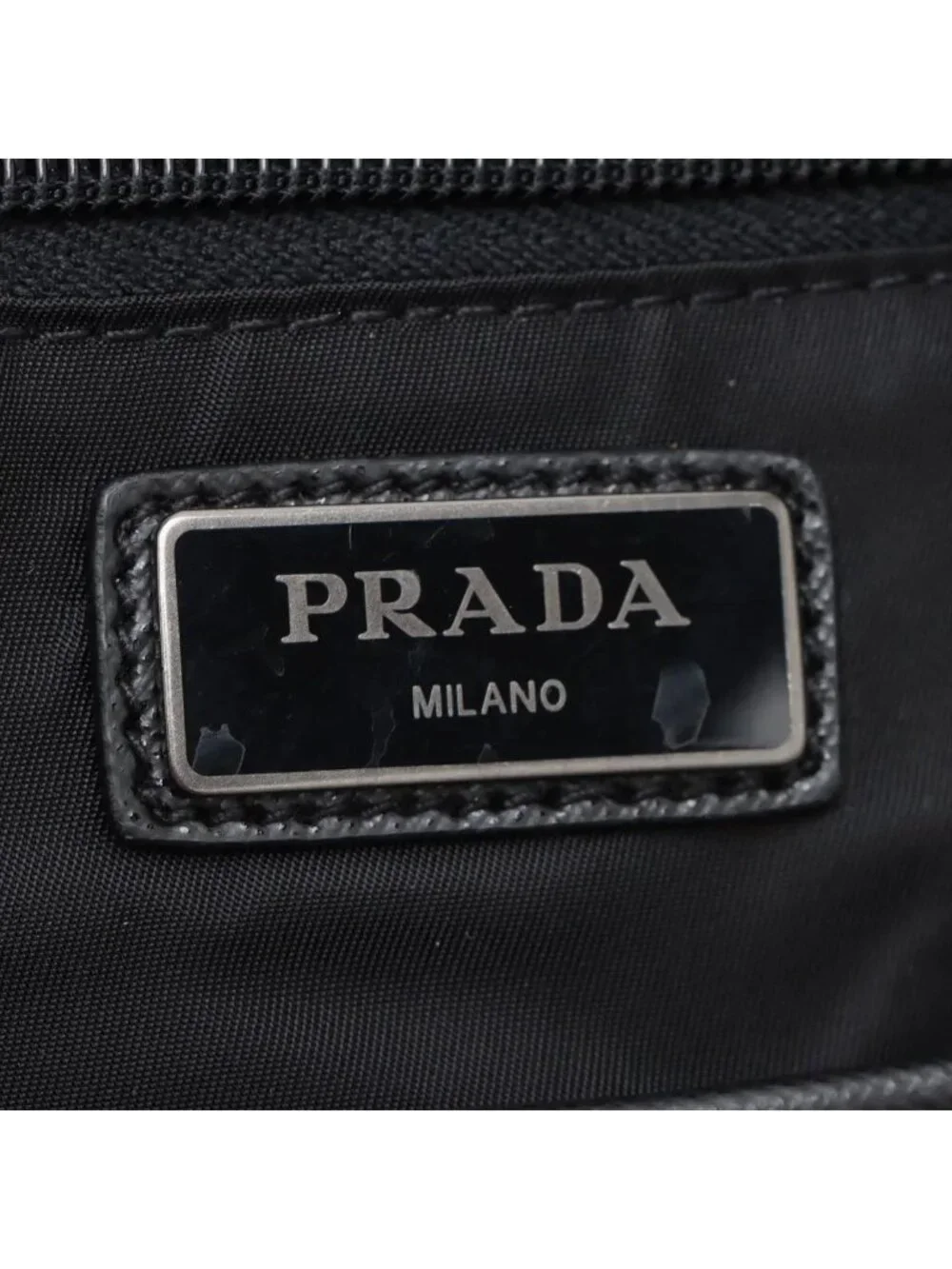 Prada Tessuto Nylon Camouflage Pattern Leather Backpack Black